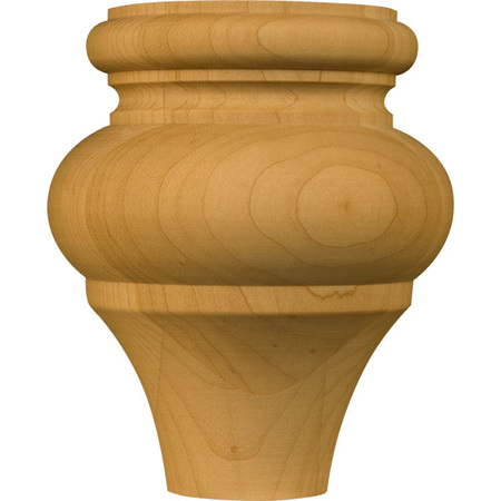 OSBORNE WOOD PRODUCTS 4 x 3 1/4 English Country Round Bun Foot in Beech 4045BCH